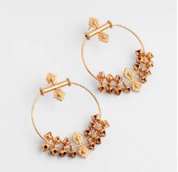 Gold Plated Bali & Ghungroo Earring from her collection World of Romance