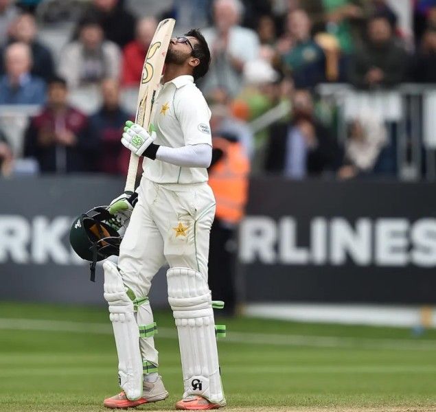 Imam-ul-Haq during his debut test match against Ireland