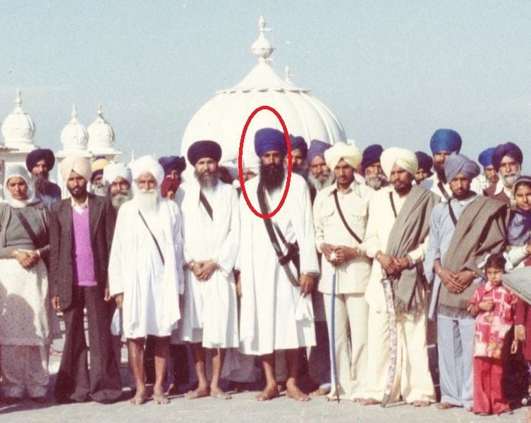 Jarnail Singh Bhindranwale during a religious congregation