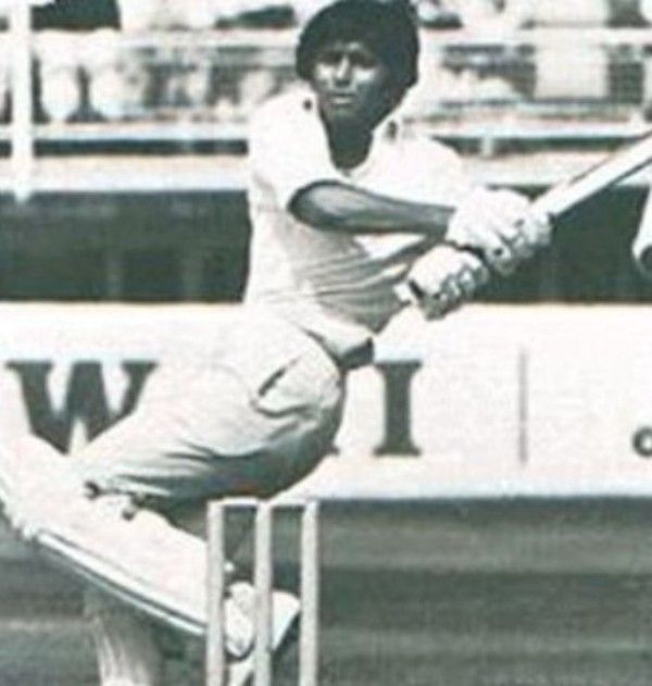 Javed Miandad playing in his debut test match