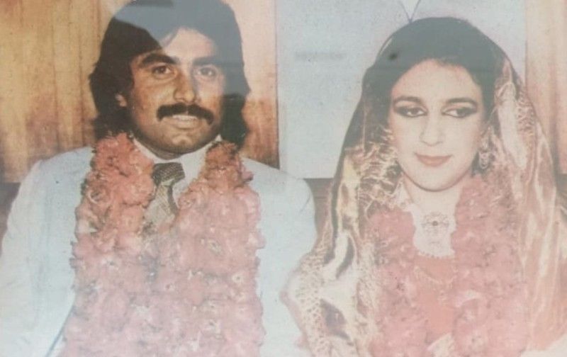 Javed Miandad with his wife, Tahira Saigol