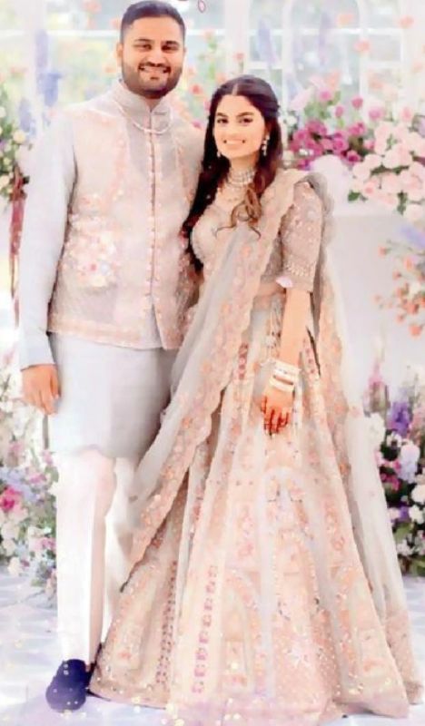 Jeet Adani and Diva Jaimin Shah's engagement photo