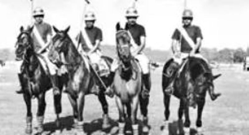 K. P. Singh (far left), along with others, in the cavalry of the Indian Army