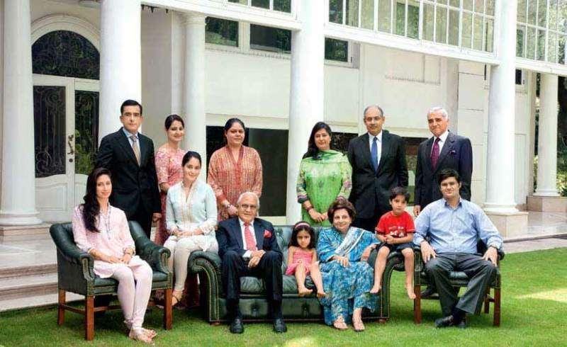 K. P. Singh with his family – Seated (left to right): Savitri and Anushka (granddaughters), K. P. Singh, Tara (granddaughter), Indira Singh (wife), Jai And Rahul (grandsons); Standing (left to right):  Timmy Sarna (son-in-law), Pia And Renuka (daughters), Kavita (daughter-in-law), Rajiv Singh (son), and Rana Talwar (son-in-law)