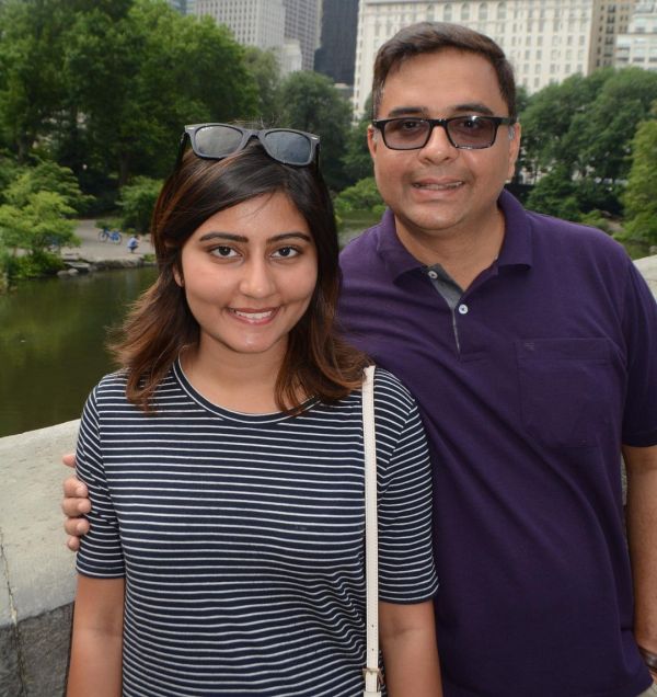Kritika Goel with her father, Ramesh Sharad Kumar