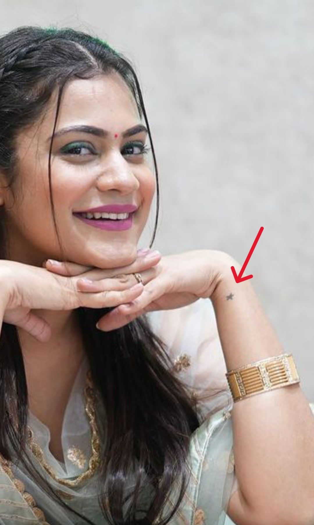 Kritika Malik's star tattoo