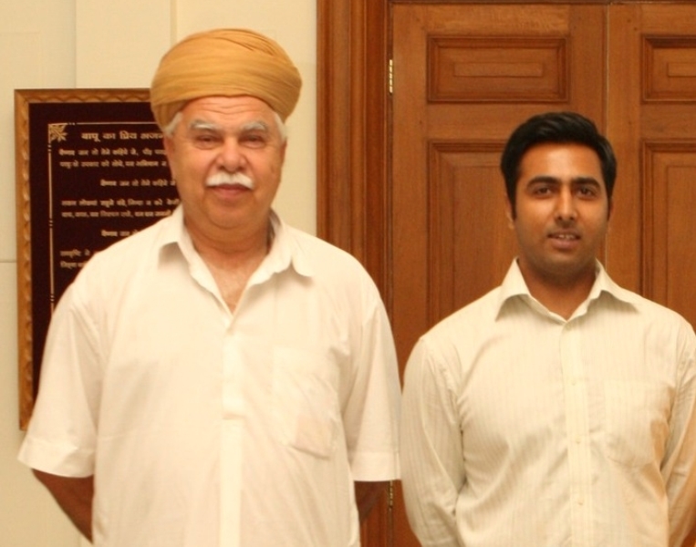 Lokendra Singh Kalvi with his son Pratap Singh Kalvi