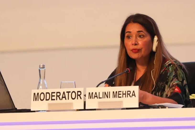 Malini Mehra as a moderator at an event organised by GLOBE