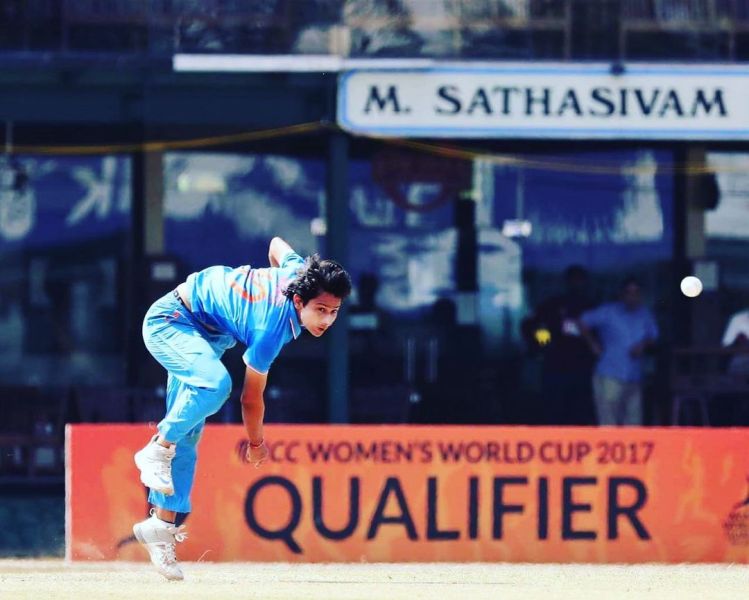 Mansi Joshi during the 2017 ICC Women’s Cricket World Cup Qualifier
