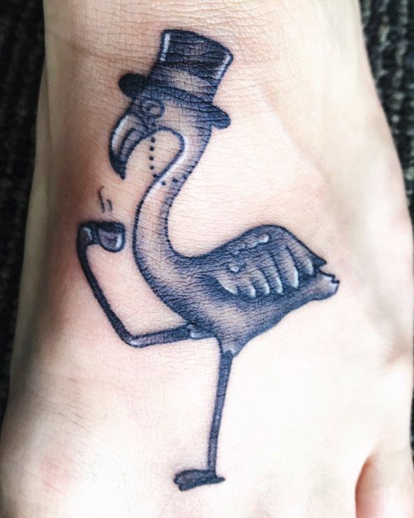 Megan Schutt's flamingo tattoo