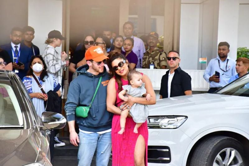 Priyanka Chopra and Nick Jonas with their daughter Malti Marie