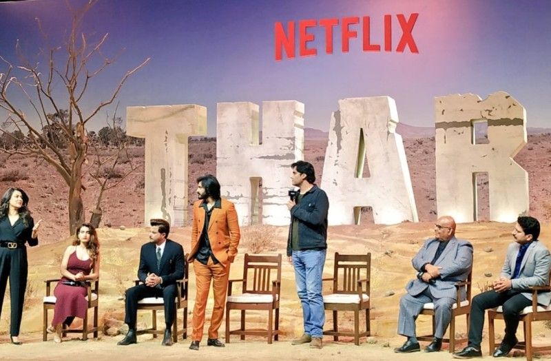 Raj Singh Chaudhary promoting the film Thar with the actors of film