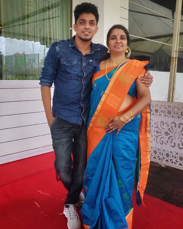 Sagar Surya with his mother
