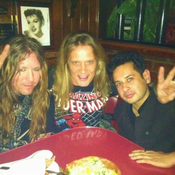 Sebastian Bach (in the middle) with Pradyot
