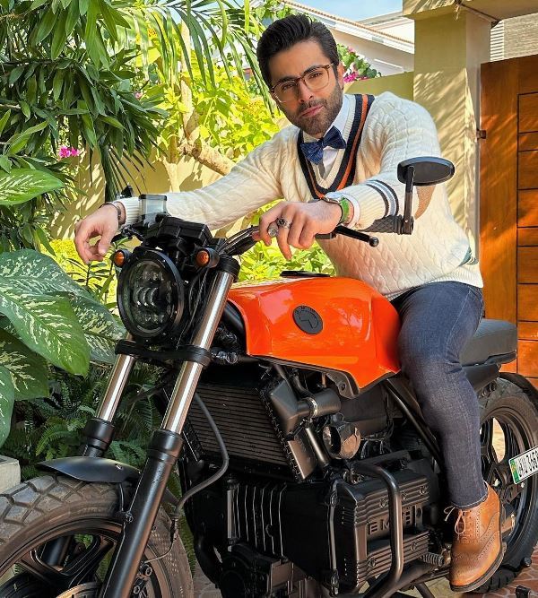 Sheheryar Munawar sitting on his bike