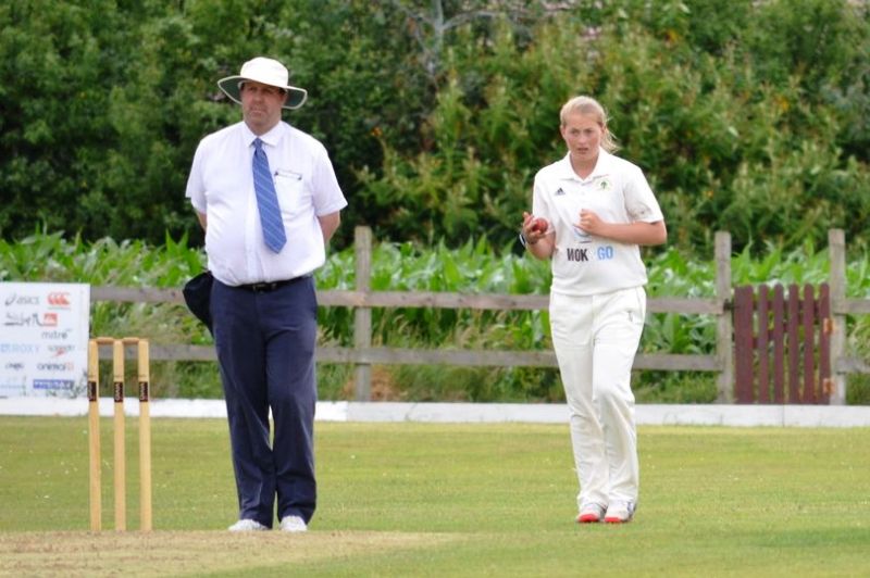 Sophie Ecclestone playing for Alvanley Cricket Club