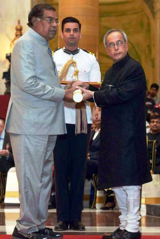 Srinivasa Rao's photo taken while he was receiving Padma Sri