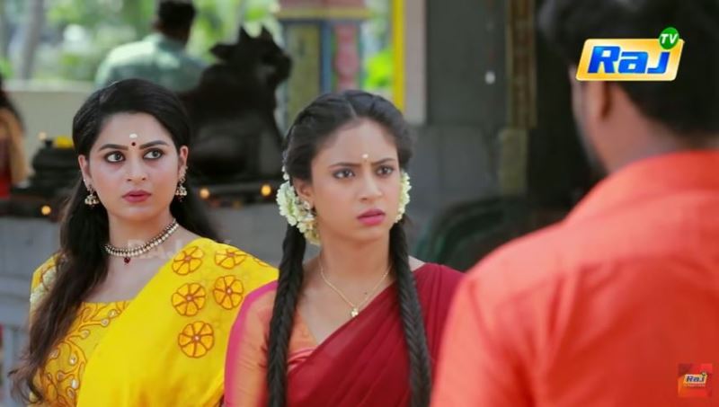 Sruthi Lakshmi in a still from Raj TV's 2021 Tamil series 'Nee Varuvai Ena'TV's