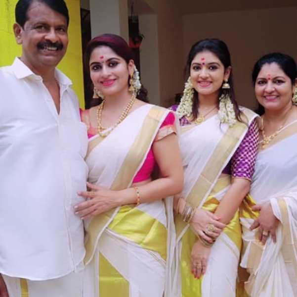 Sruthi Lakshmi with her parents and sister