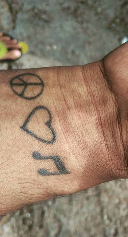 Vishnu Joshi tattoo on his right wrist