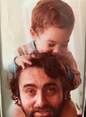 A childhood picture of Adam Bedi with his father