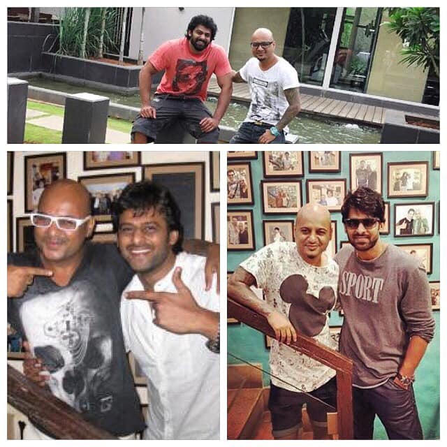 A collage of photos of Prabhas with Aalim Hakim