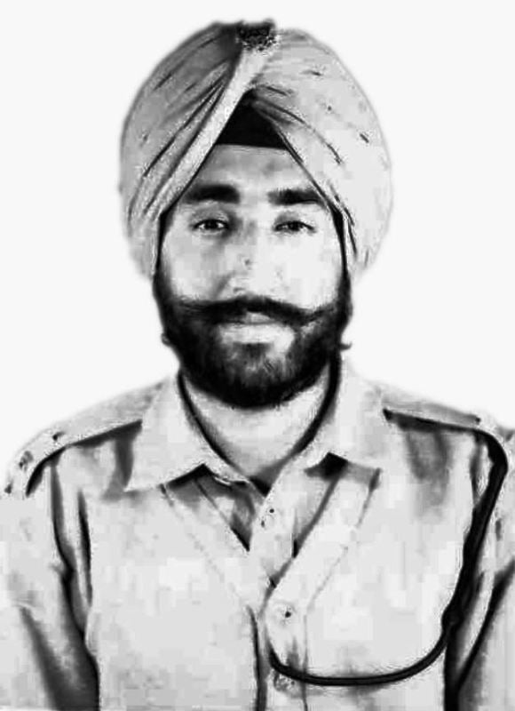 A old picture of Simranjit Singh Mann in police uniform
