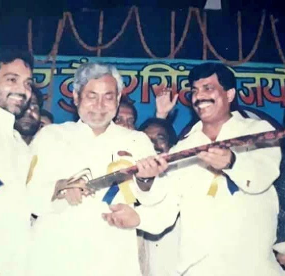 A photo of Anand Mohan with Nitish Kumar