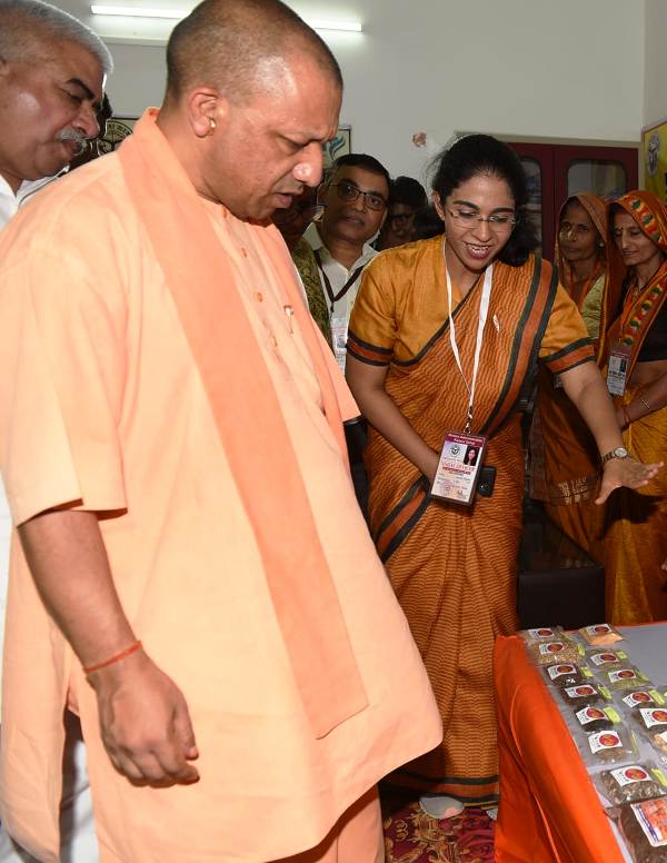 A photo of Saumya Pandey with Yogi Adityanath, the Chief Minister of Uttar Pradesh