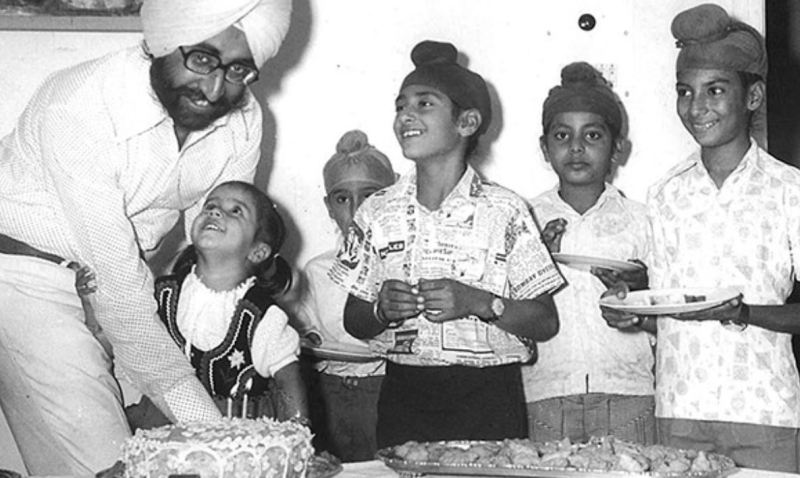 An old picture of Simranjit Singh Mann (extreme left) with his daughter