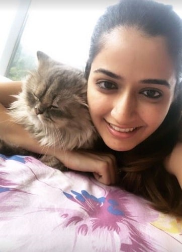Ashika Ranganath and a cat