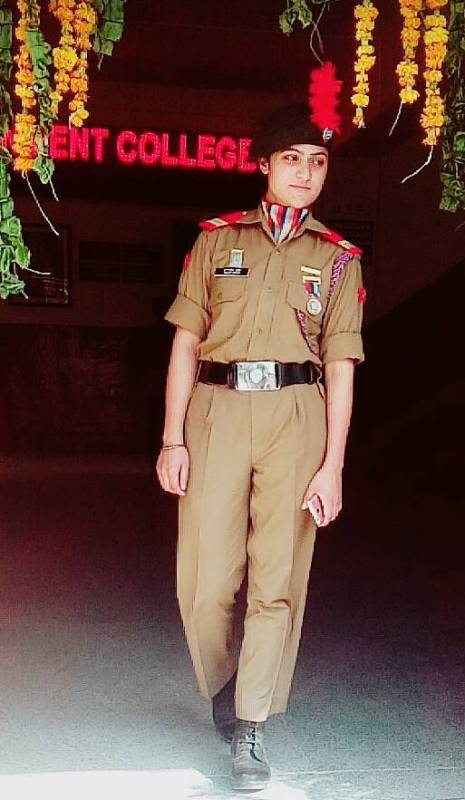 Baljeet Kaur's photograph taken when she was in the NCC