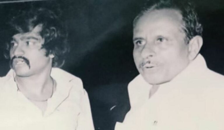 Dawood Ibrahim (left) with his father, Sheikh Ibrahim Ali Kaskar