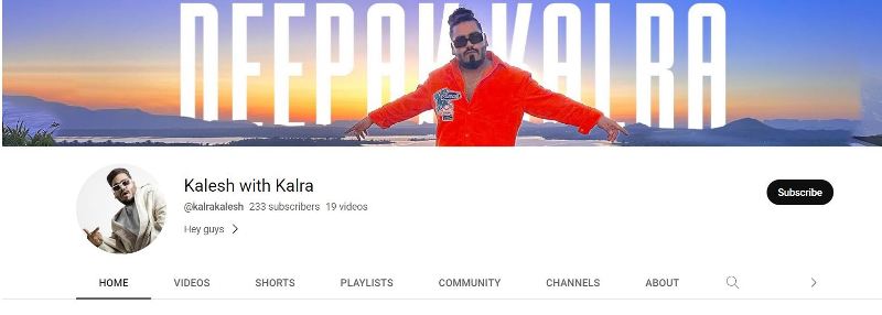 Deepak Kalra's YouTube channel
