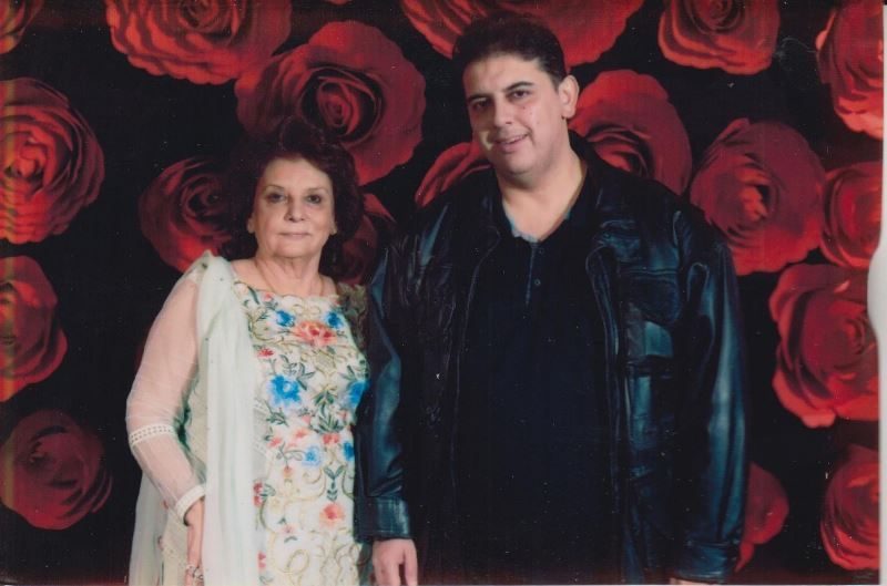 Junaid Sami Khan with his mother