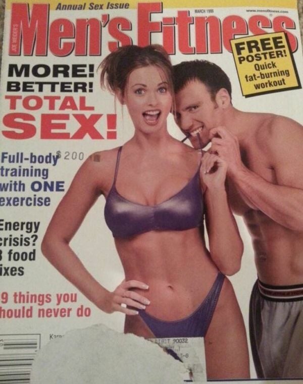 Karen McDougal on the cover of Men’s Fitness magazine in 1999
