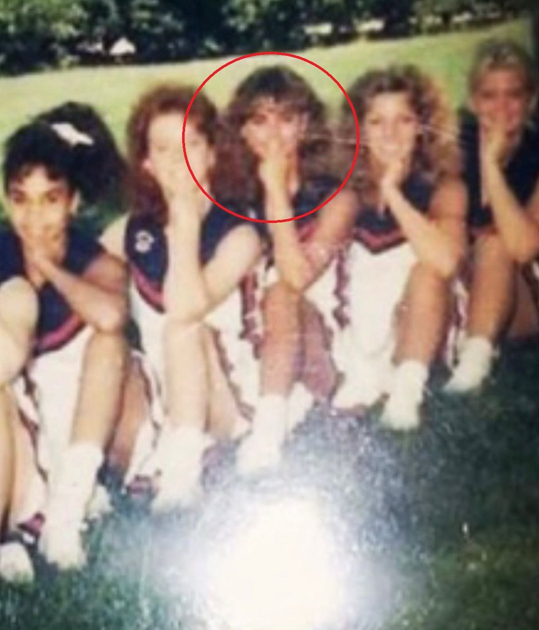 Karen McDougal with her fellow cheerleaders in 1988-89