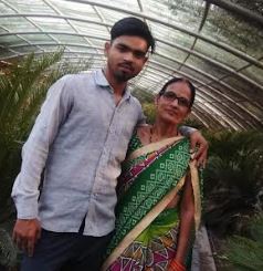 Lovelesh Tiwari with his mother, Asha Tiwari