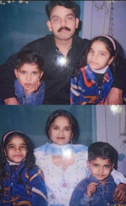 Lucky Dancer's childhood photo with his parents and siblings