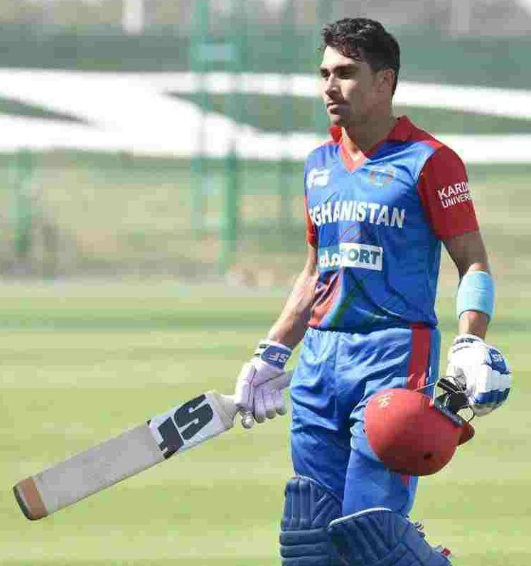 Rahmanullah Gurbaz celebrating after scoring ODI century on debut