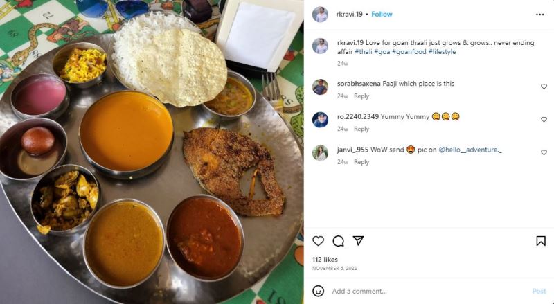 Ravi Kesar's Instagram post about his non-vegetarian meal
