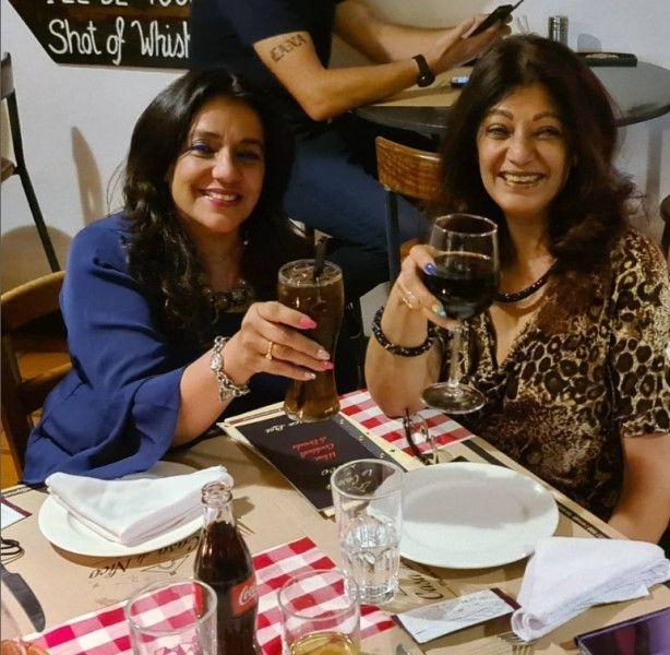 Reena Chopra with her sister, Aashima Malhotra