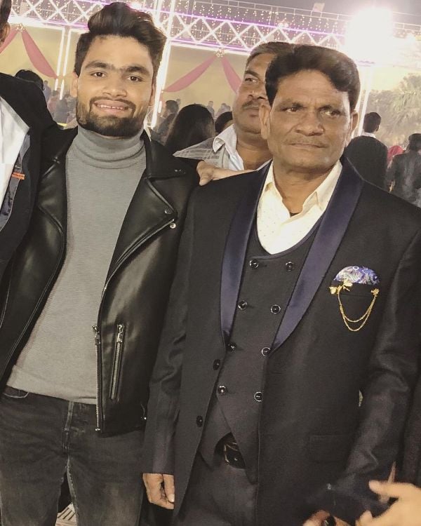 Rinku Singh (left) with his father, Khanchandra Singh