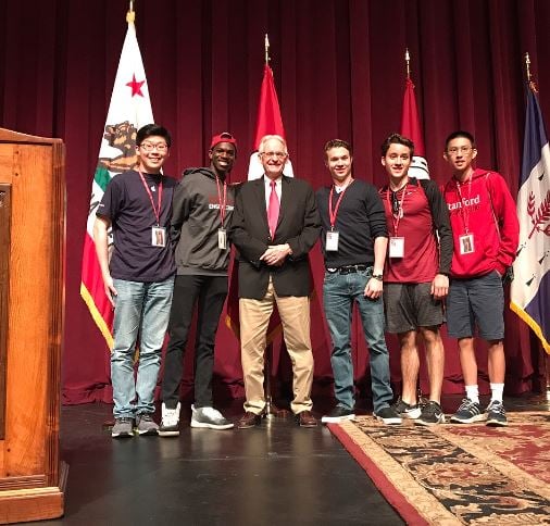 Robert Ross with his professor and friends at Stanford University