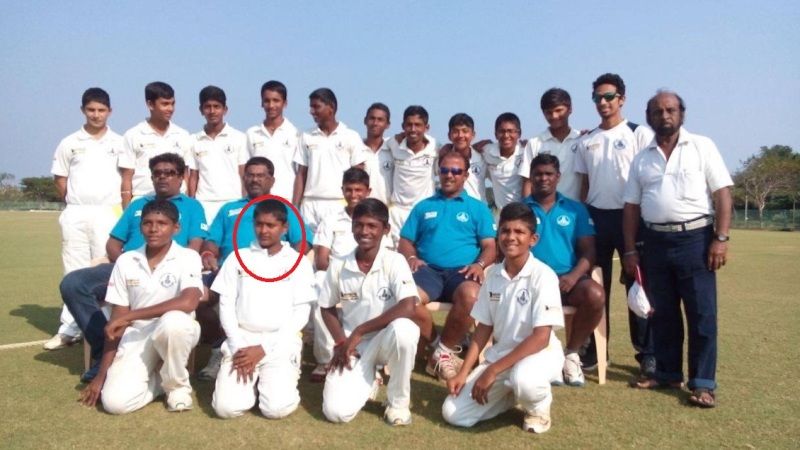 Sai Sudharsan with his Tamil Nadu Under-14 team