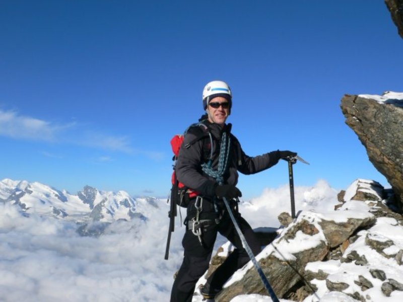 Sebastien Laurent Michel on a snow-covered mountain