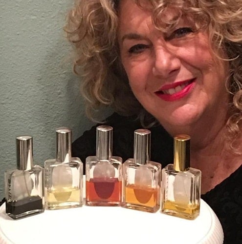 Susan Humphreys with her perfumes