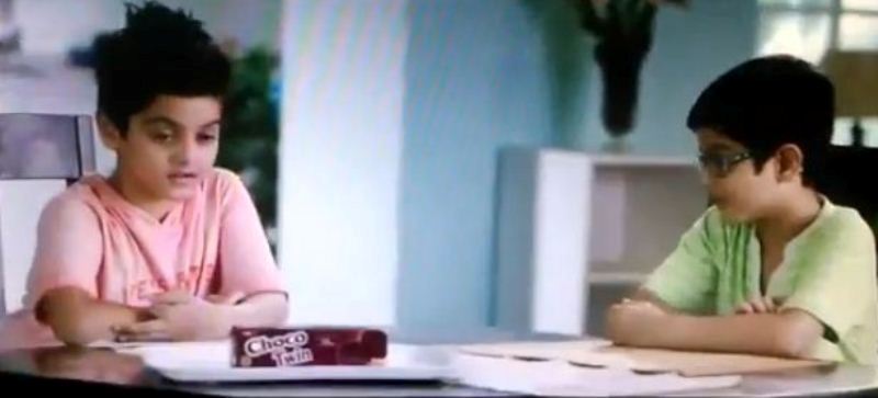 Swarnava Sanyal in the advertisement of Choco Twin biscuits