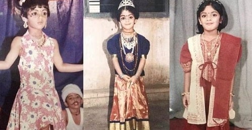 A collage of Samyuktha Menon's childhood pictures