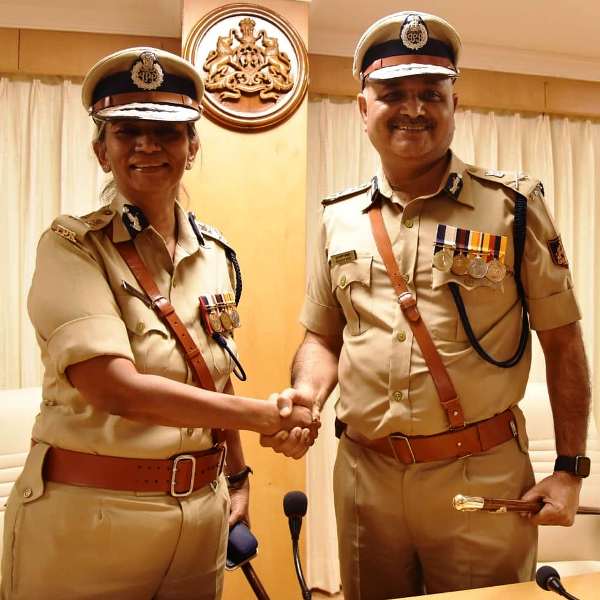 A photo of Praveen Sood taken while he was assuming the charge of the Karnataka Police